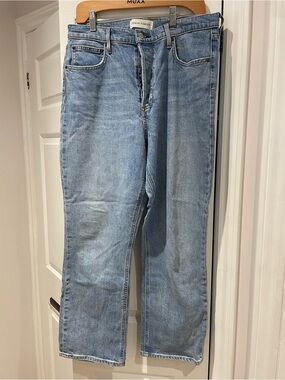 Denim Forum Women's Straight Jeans in Light Blue